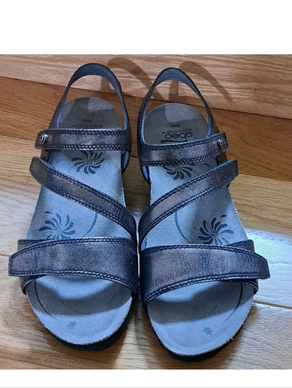 Abeo Sandals Shoes Biosystem Walking Comfort Celine Slingback Metallic 6 Narrow